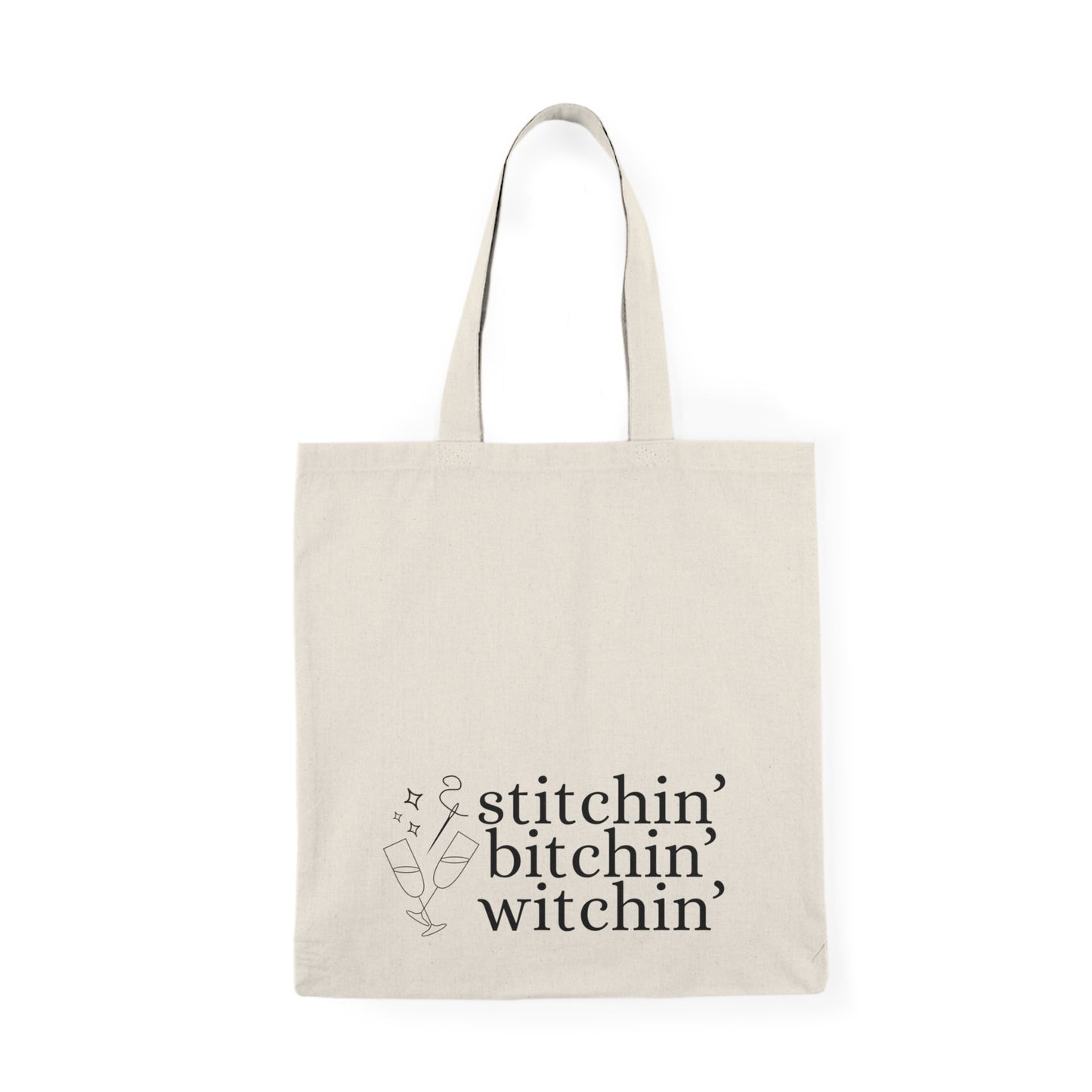 stitchin' bitchin' witchin'| Natural Tote Bag |